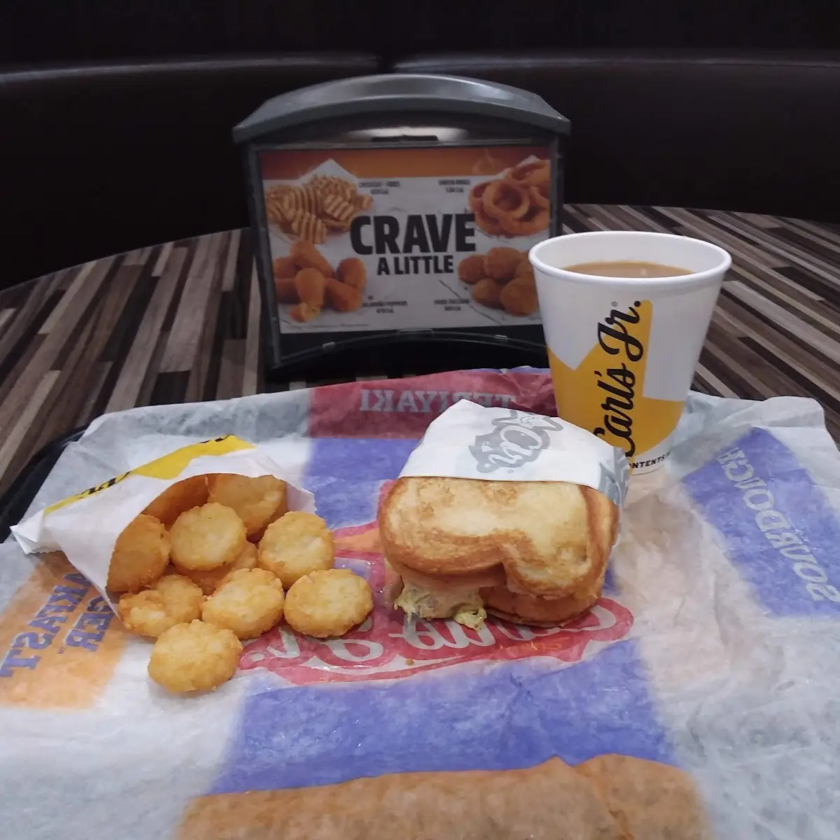 Breakfast Grilled Cheese with Hash Rounds