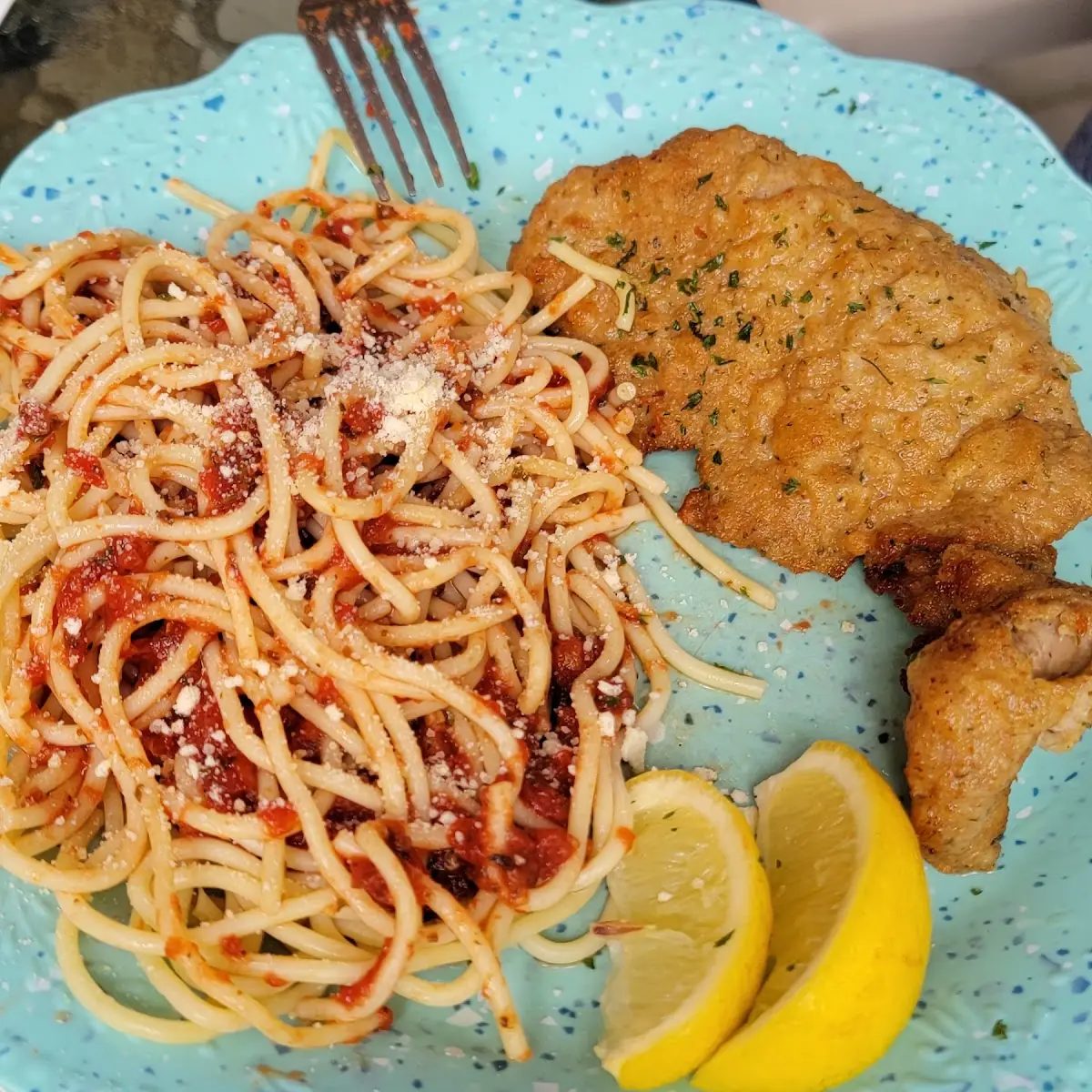 Veal Cutlet with Spaghetti