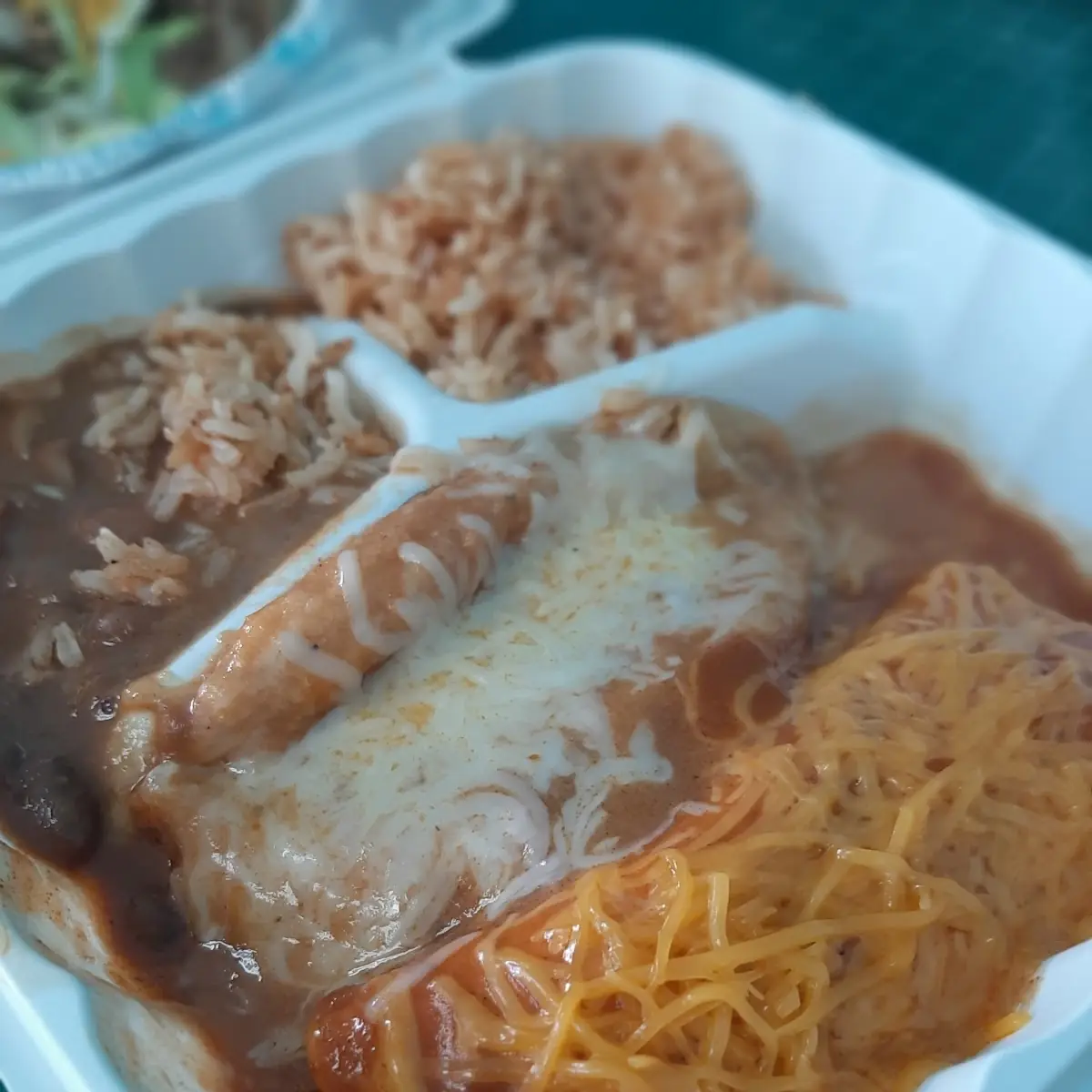 Shredded Chicken Enchilada Combo Plate