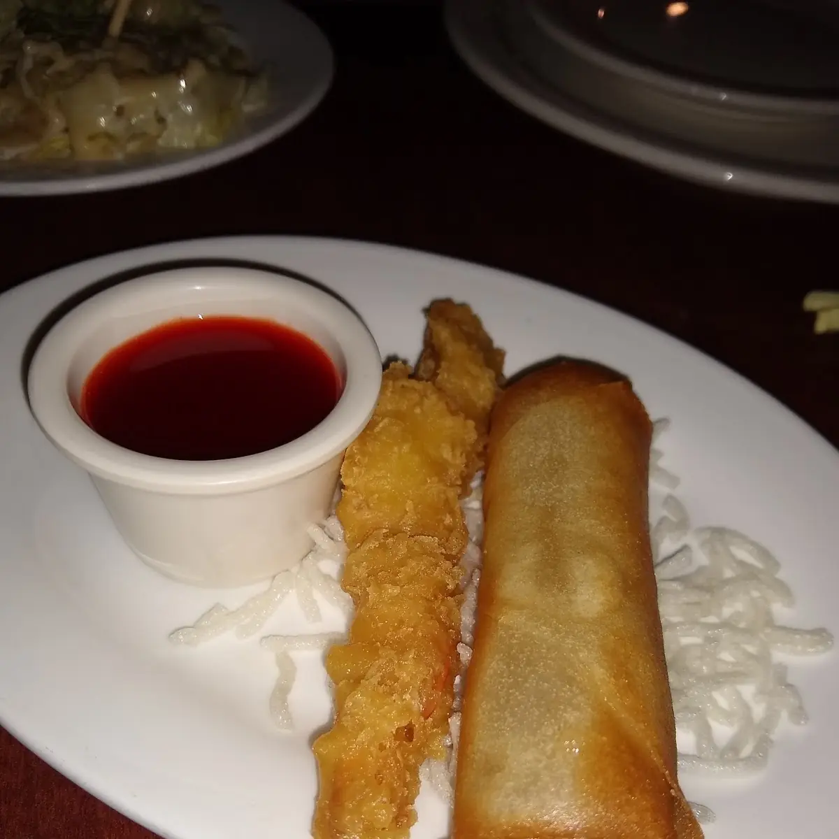 Egg Roll and Prawn Appetizer