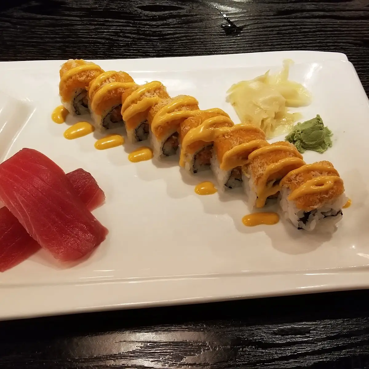 Spicy Girl Roll and Tuna Sashimi