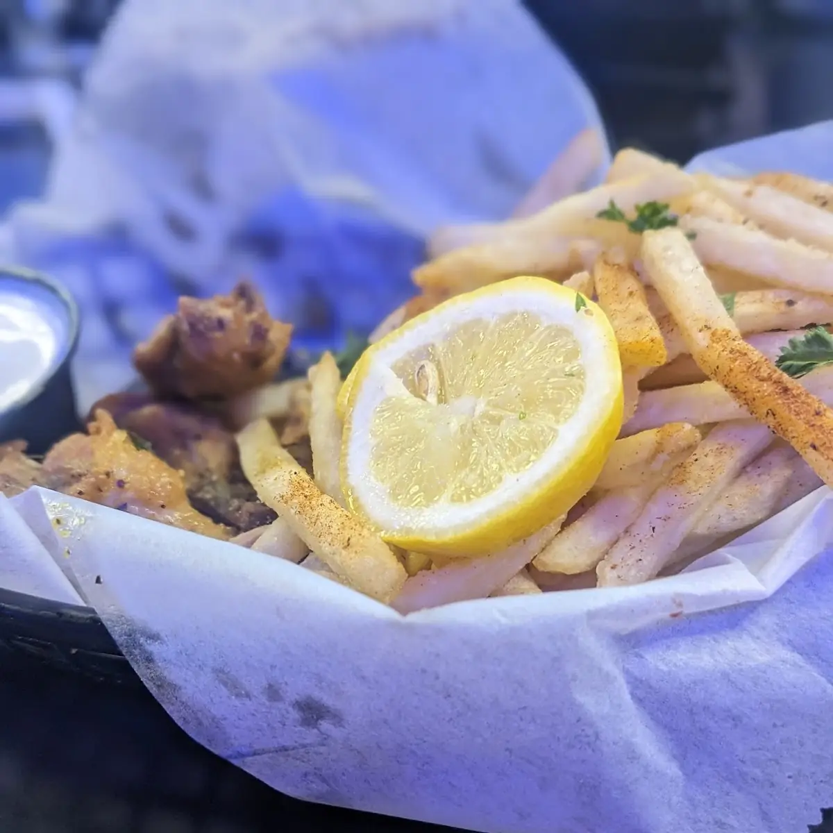Lemon Pepper Wings and Fries