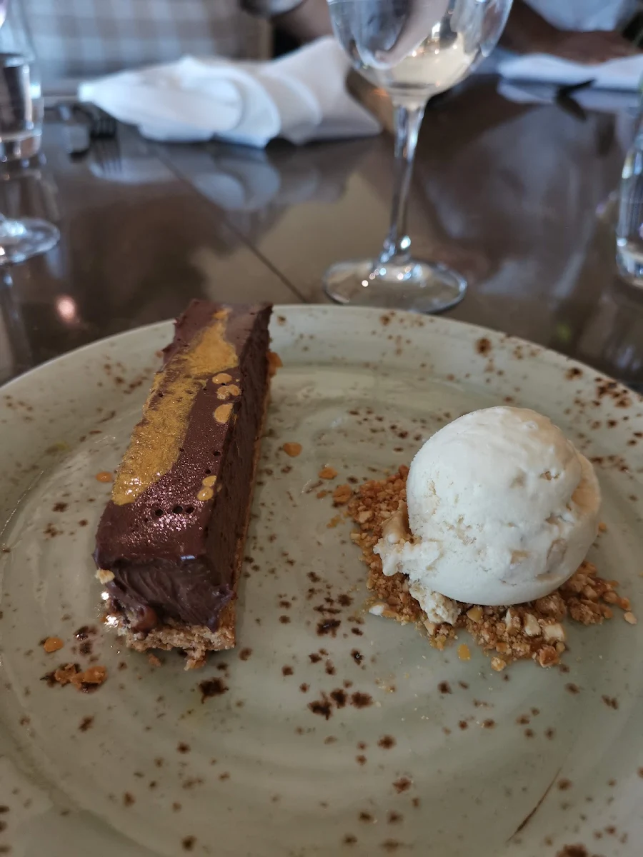 Dark Chocolate and Peanut Delice with Salted Caramel Ice Cream, The Cellar Kitchen Restaurant