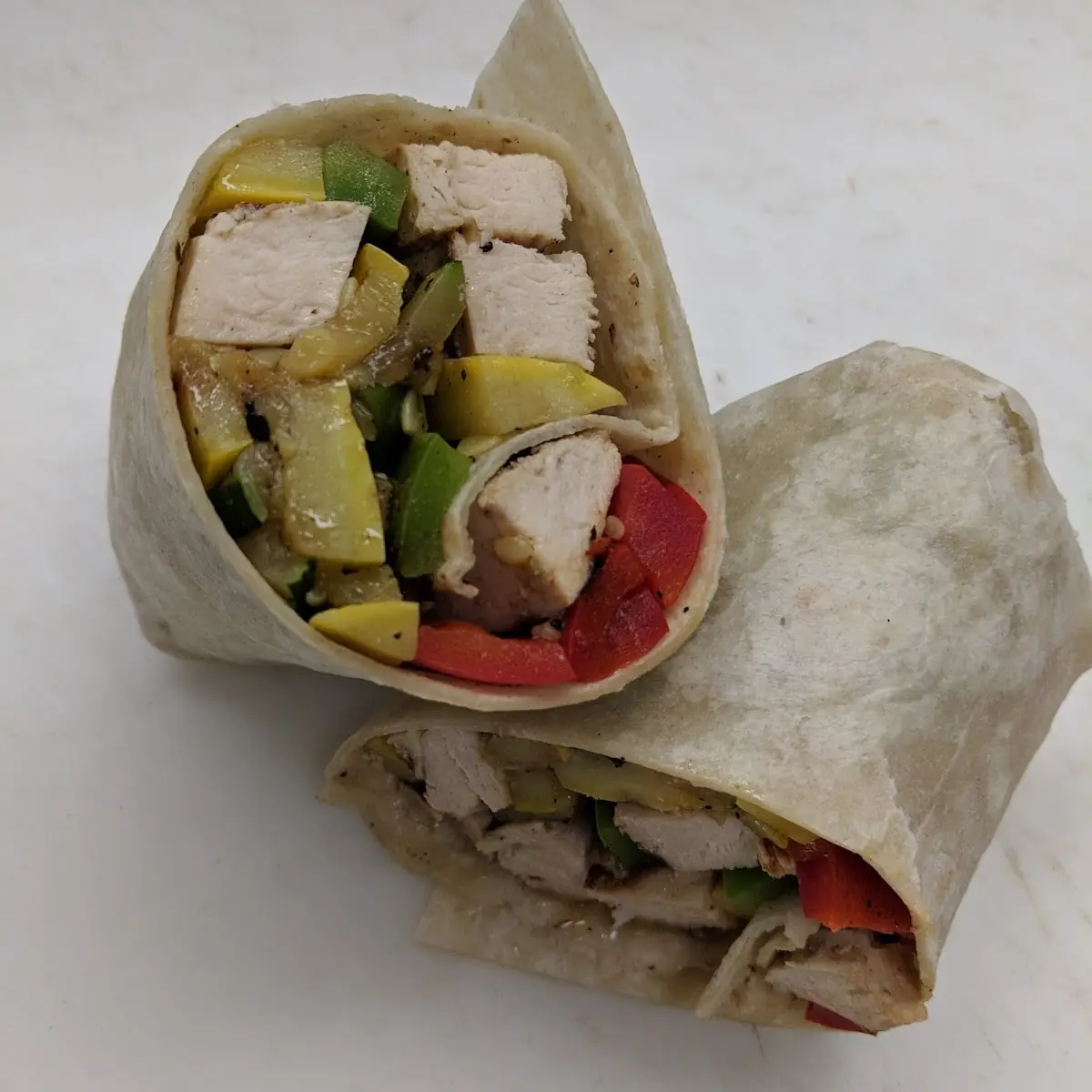 Grill Vegetables and Grill Chicken Wrap