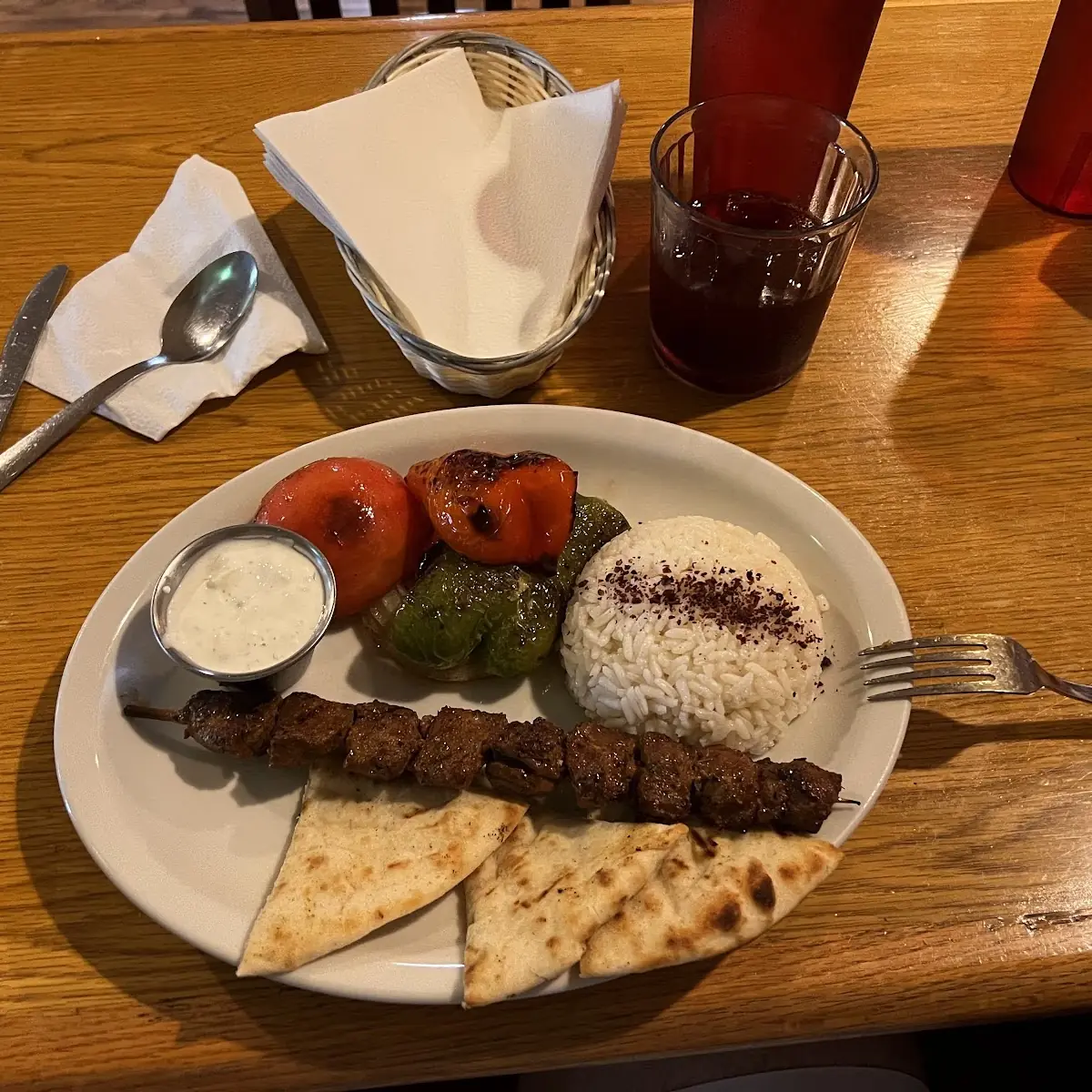 Lamb Adana Kabob Platter Halal