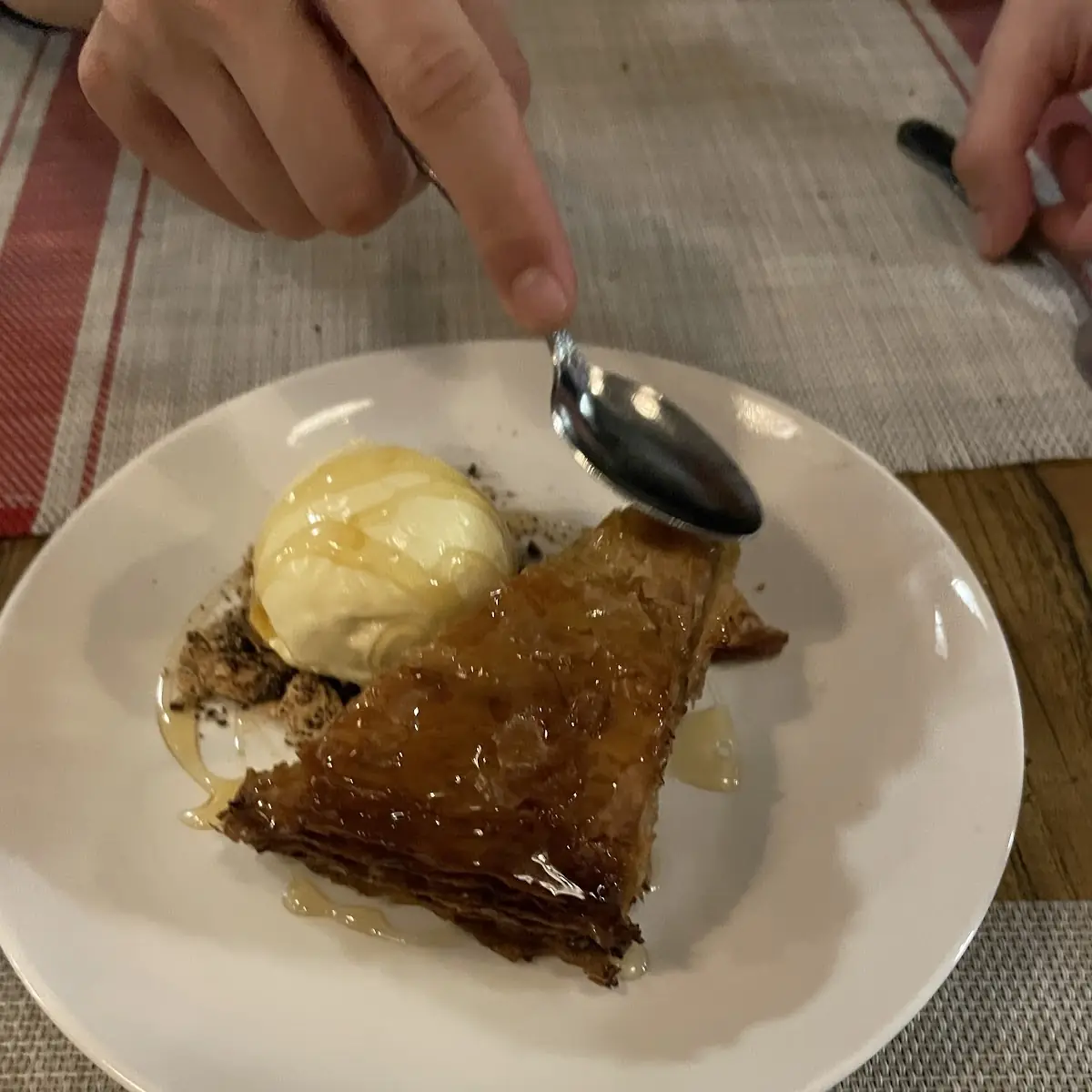 Baklava and Honey Ice Cream