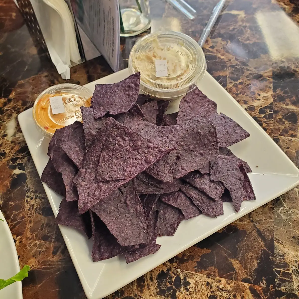 Chips and Roasted Red Pepper Hummus