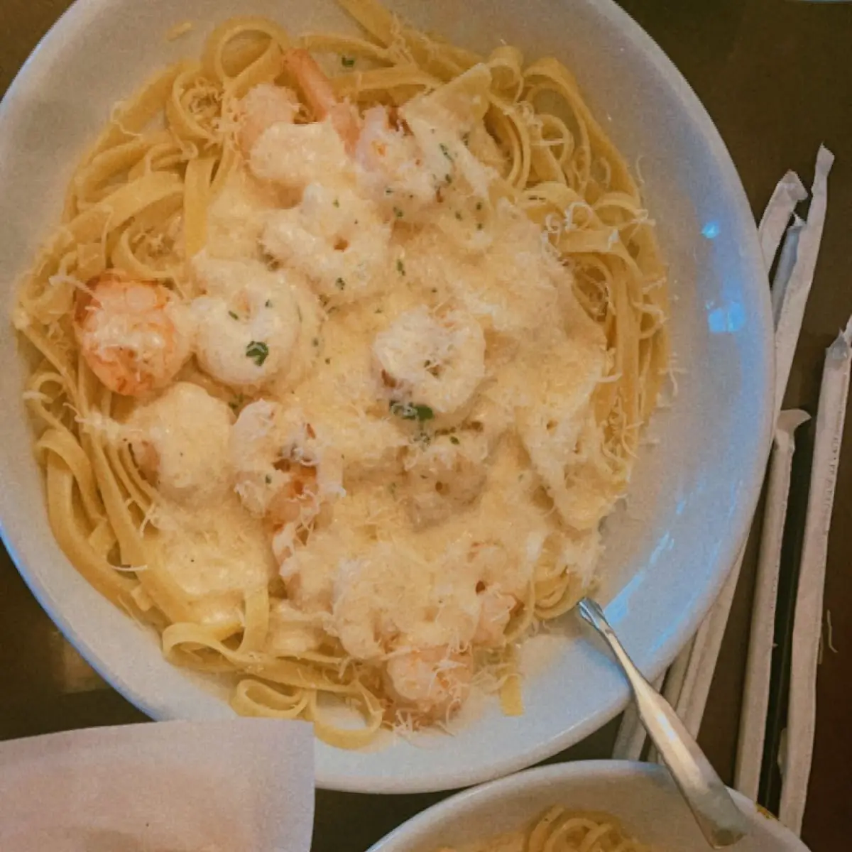 Fettuccine Alfredo with Breaded Chicken