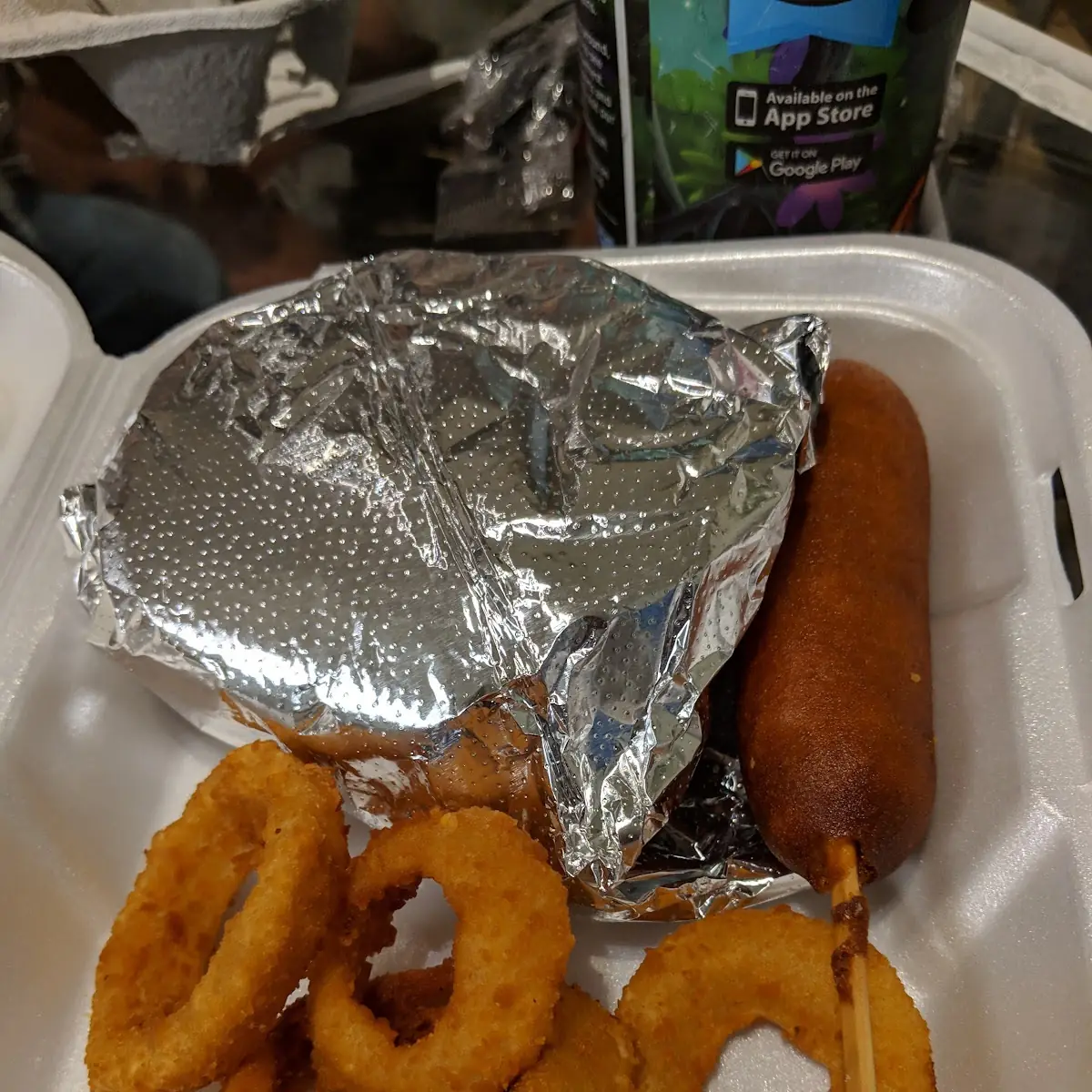 Corn Dog and Fries Cheeseburger Combo