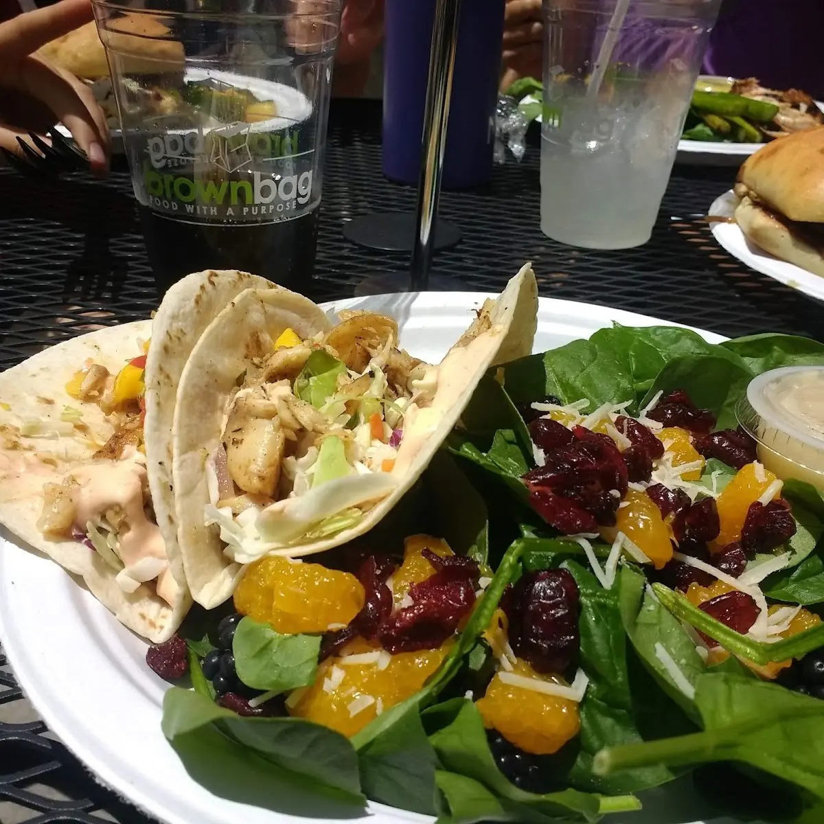 Spinach Salad Fish Tacos