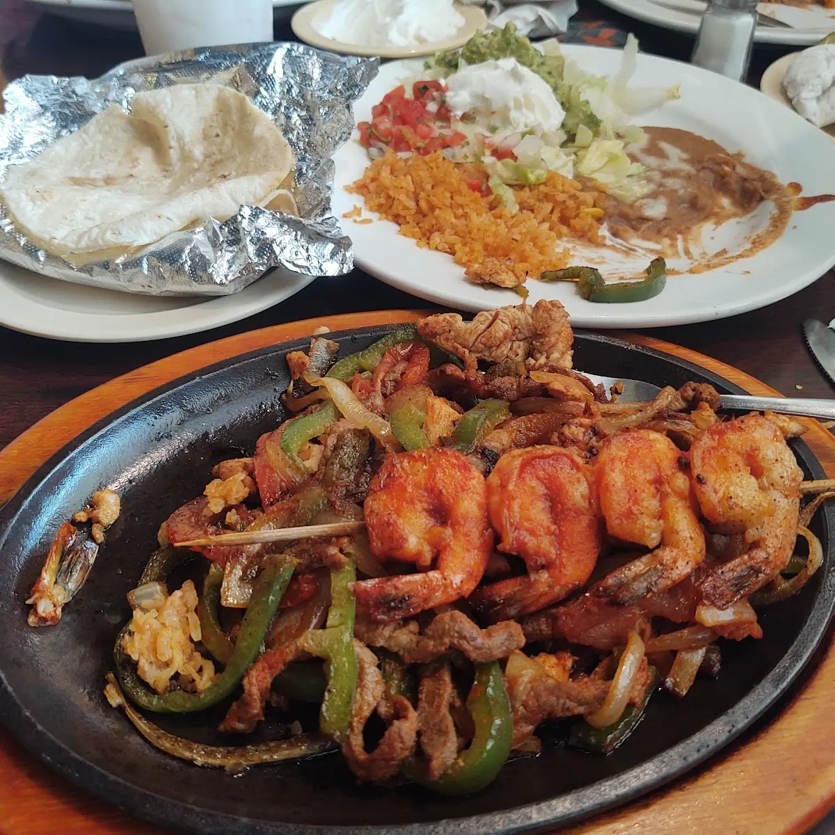 Steak Fajitas with Grilled Shrimp