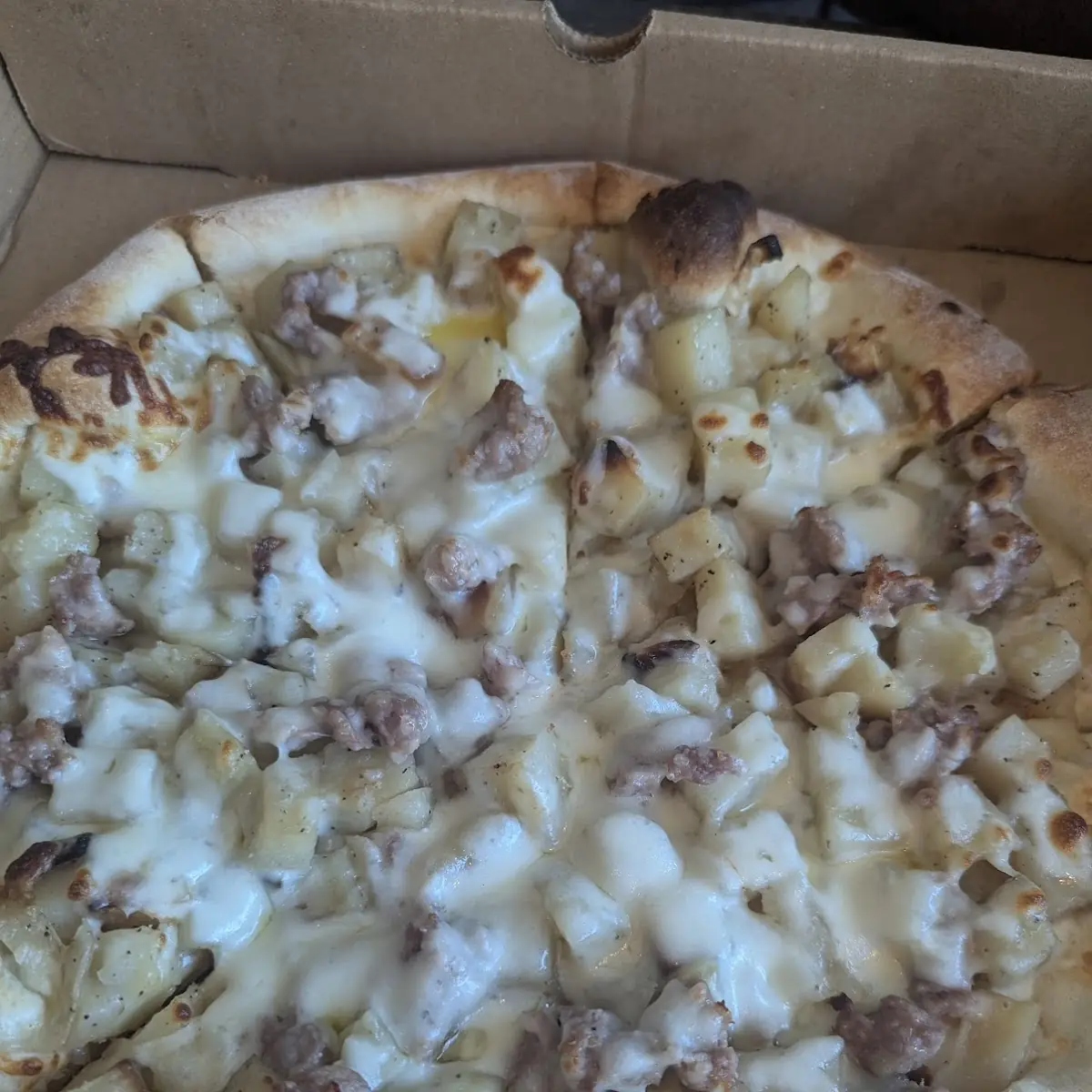 Potato and Sausage Pizza
