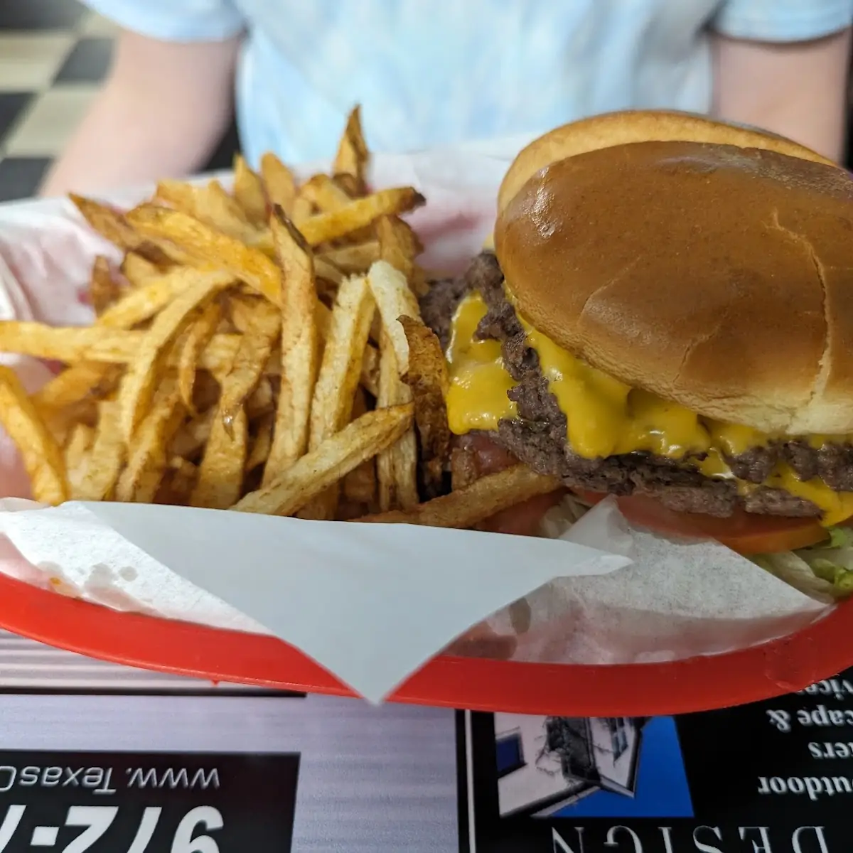 Double Cheeseburger and Fries