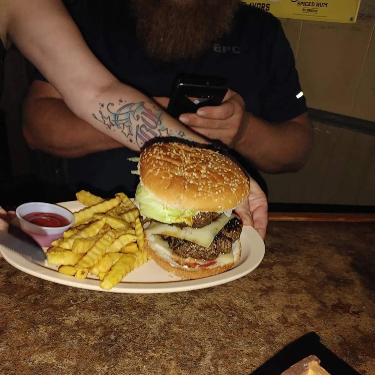 Double Cheeseburger and Fries