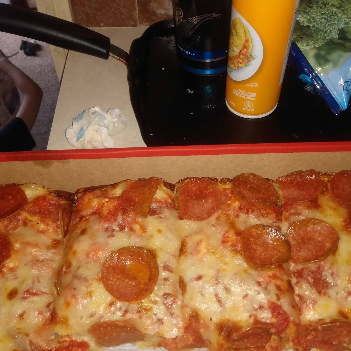 Deep-Dish Pepperoni Pizza not a 8 Corner