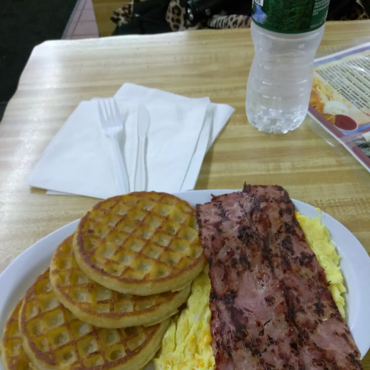 Waffles Turkey Bacon Cheese Eggs Any Style