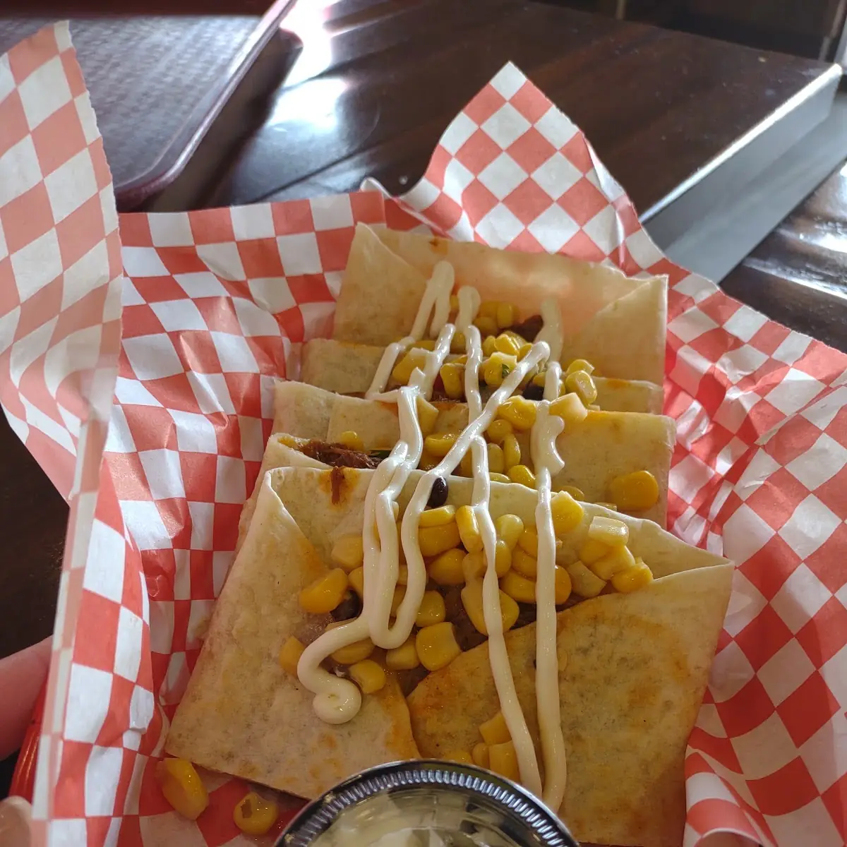 Cheese Quesadilla w Corn and Black Beans