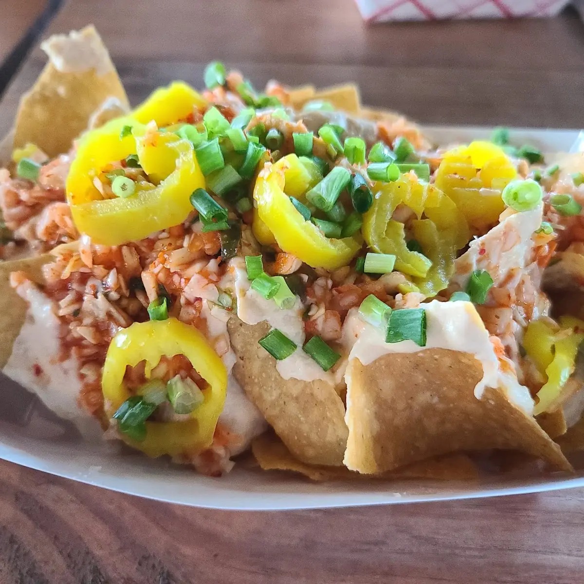Kimchi Beer Cheese Nachos