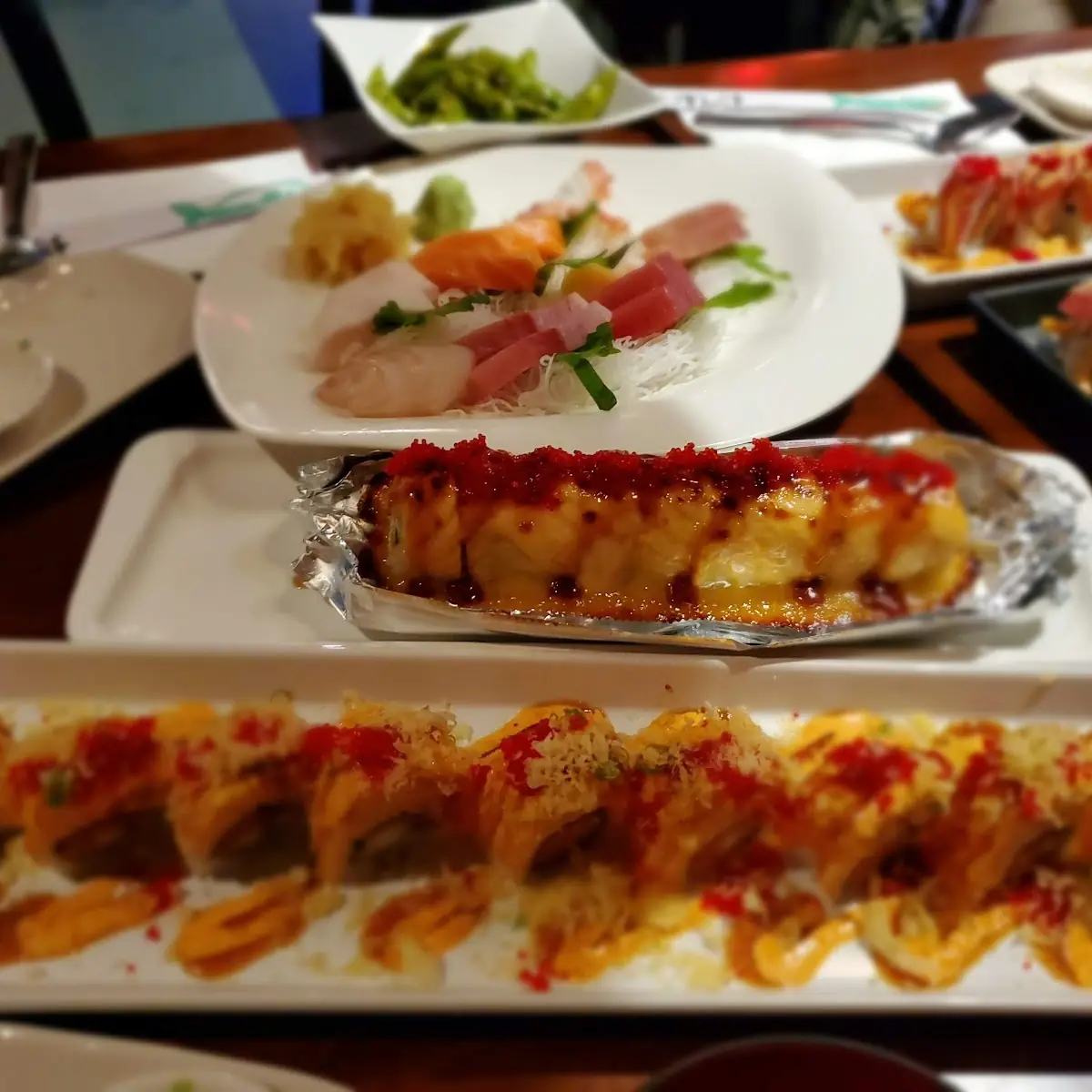 Assorted Sushi Rolls with Garnish