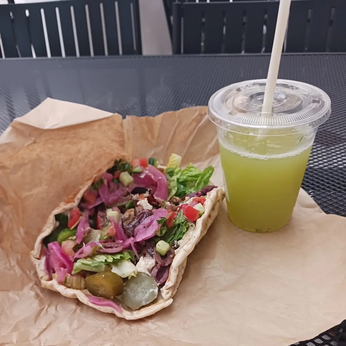 Greek Chicken Pita with Extra Toppings