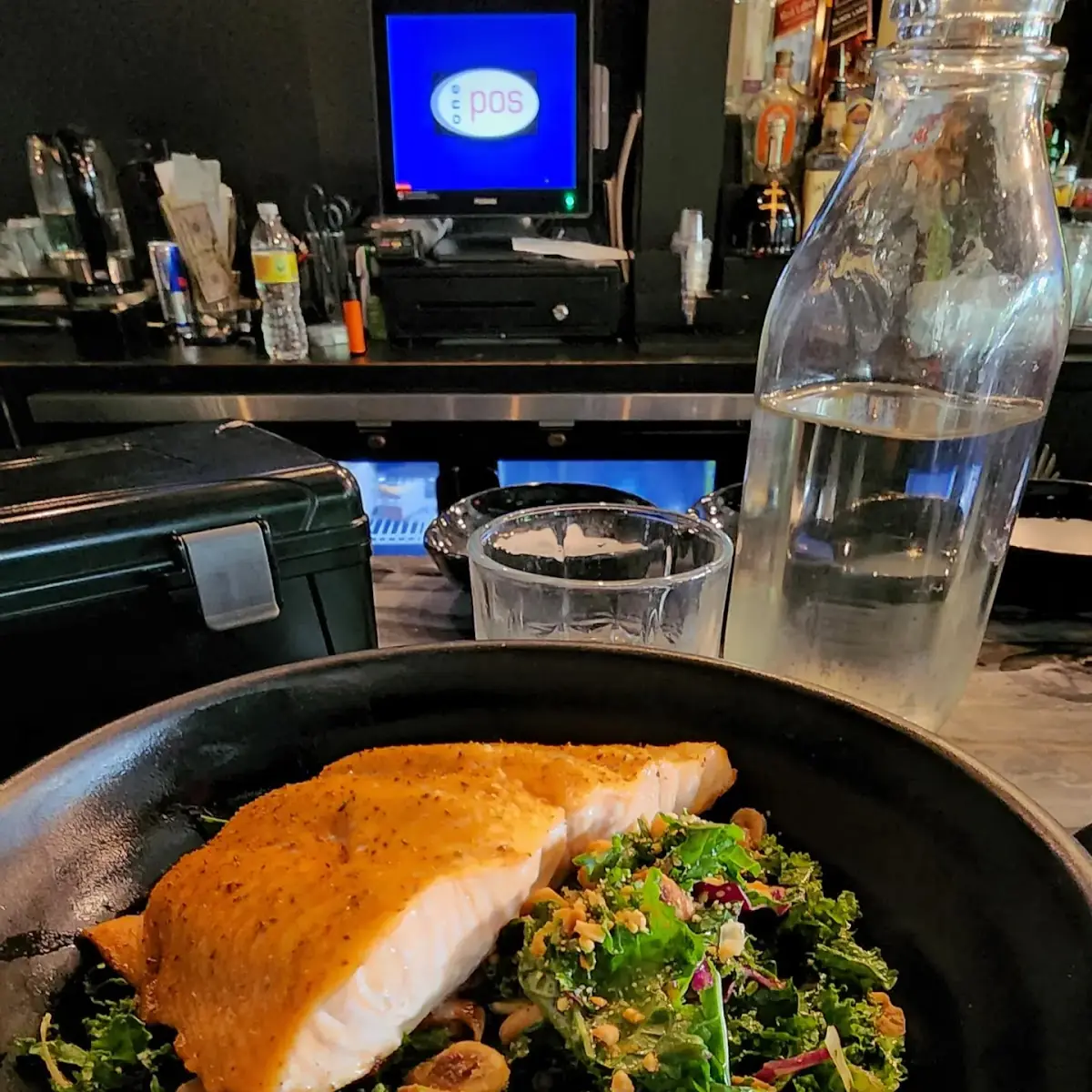 Kale Salad with Salmon