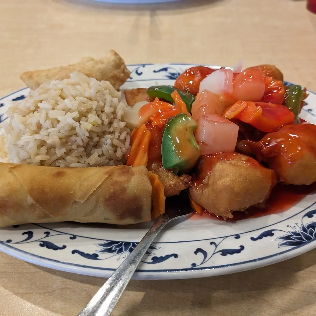 Orange Chicken Special with Rice Ragoon and Egg Roll