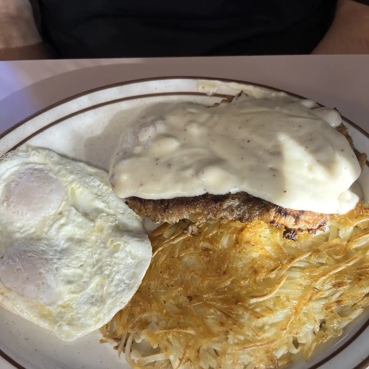Chicken Fried Steak and Eggs with Hash Browns