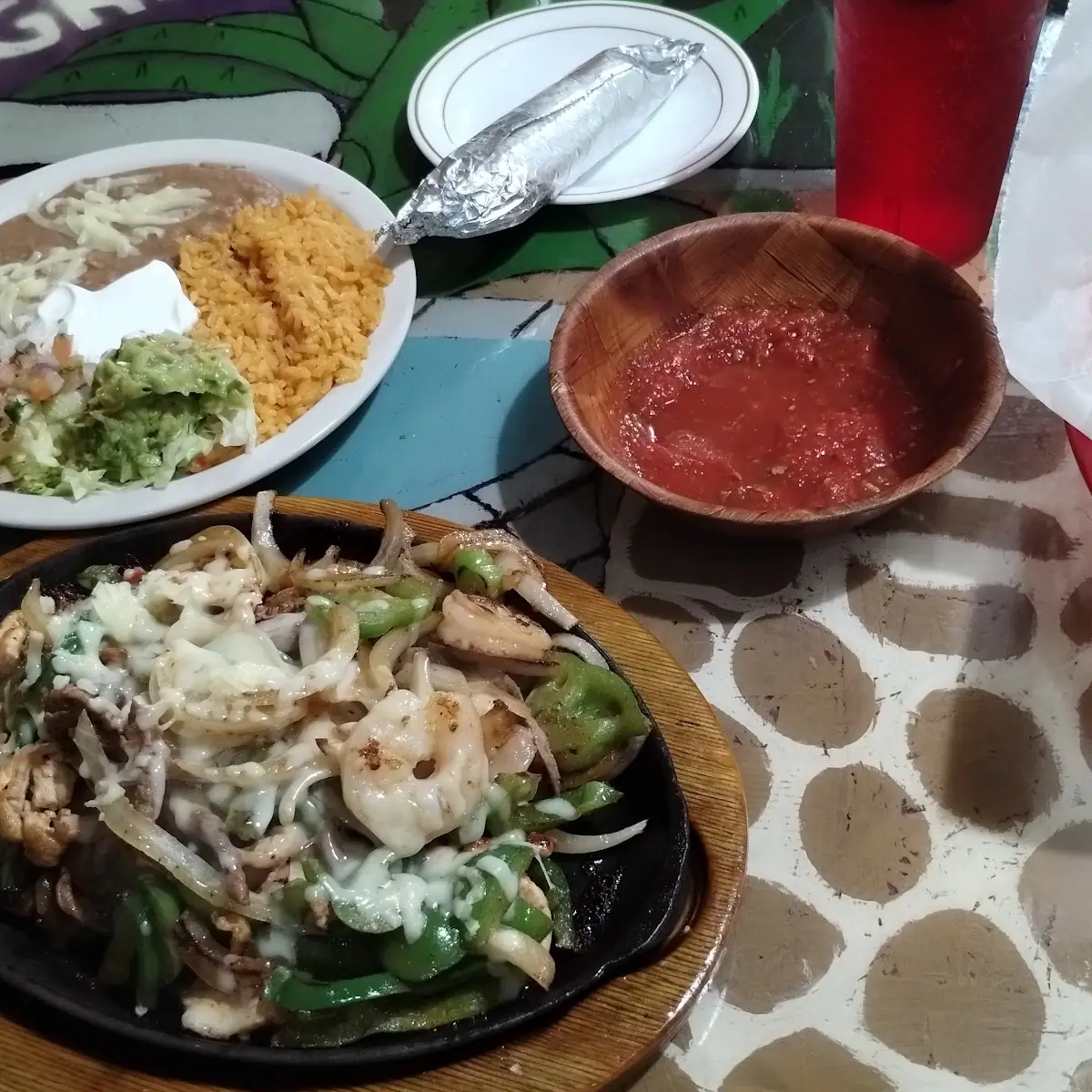 Chicken Steak Shrimp Fajitas