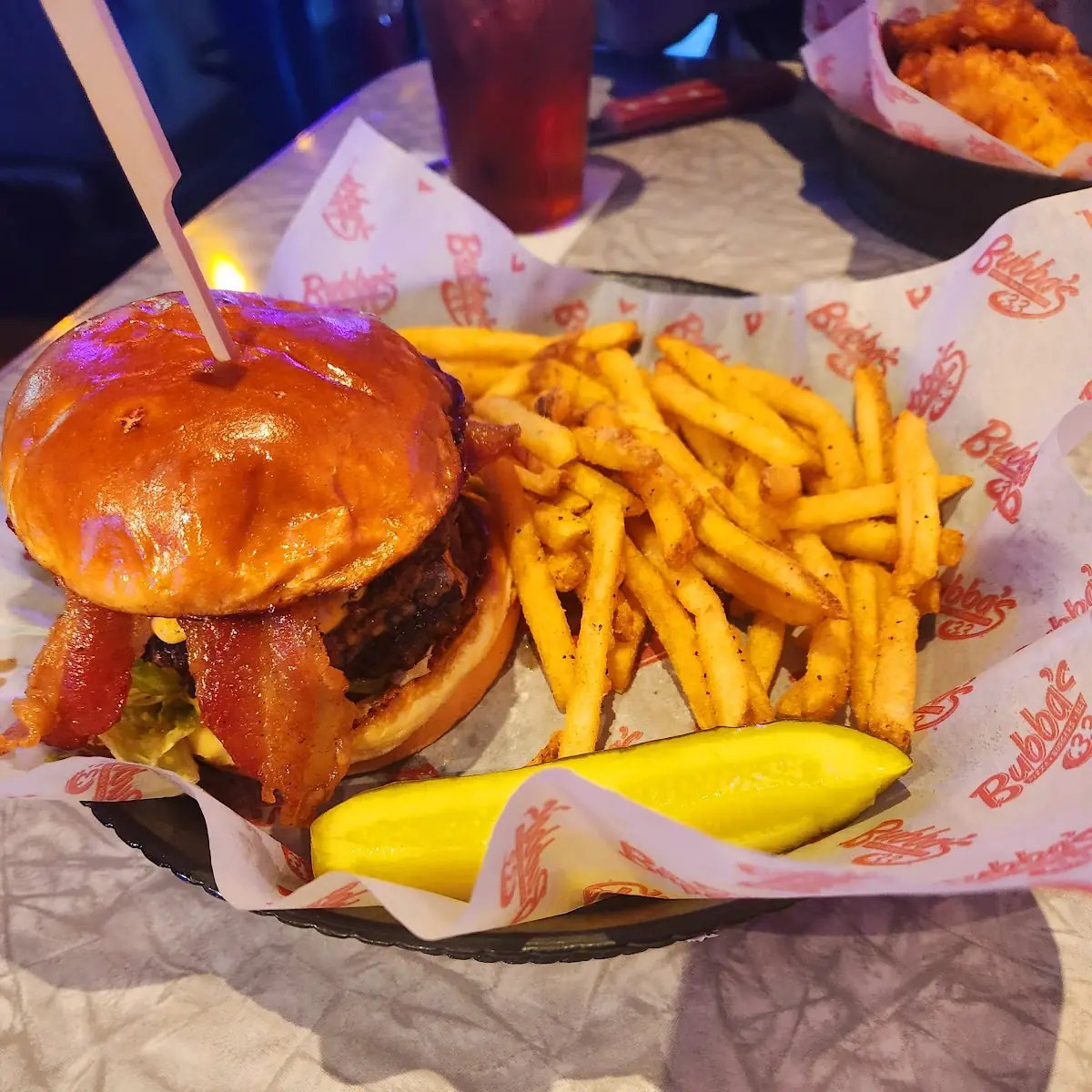 Bubba's Bacon Burger and Fries