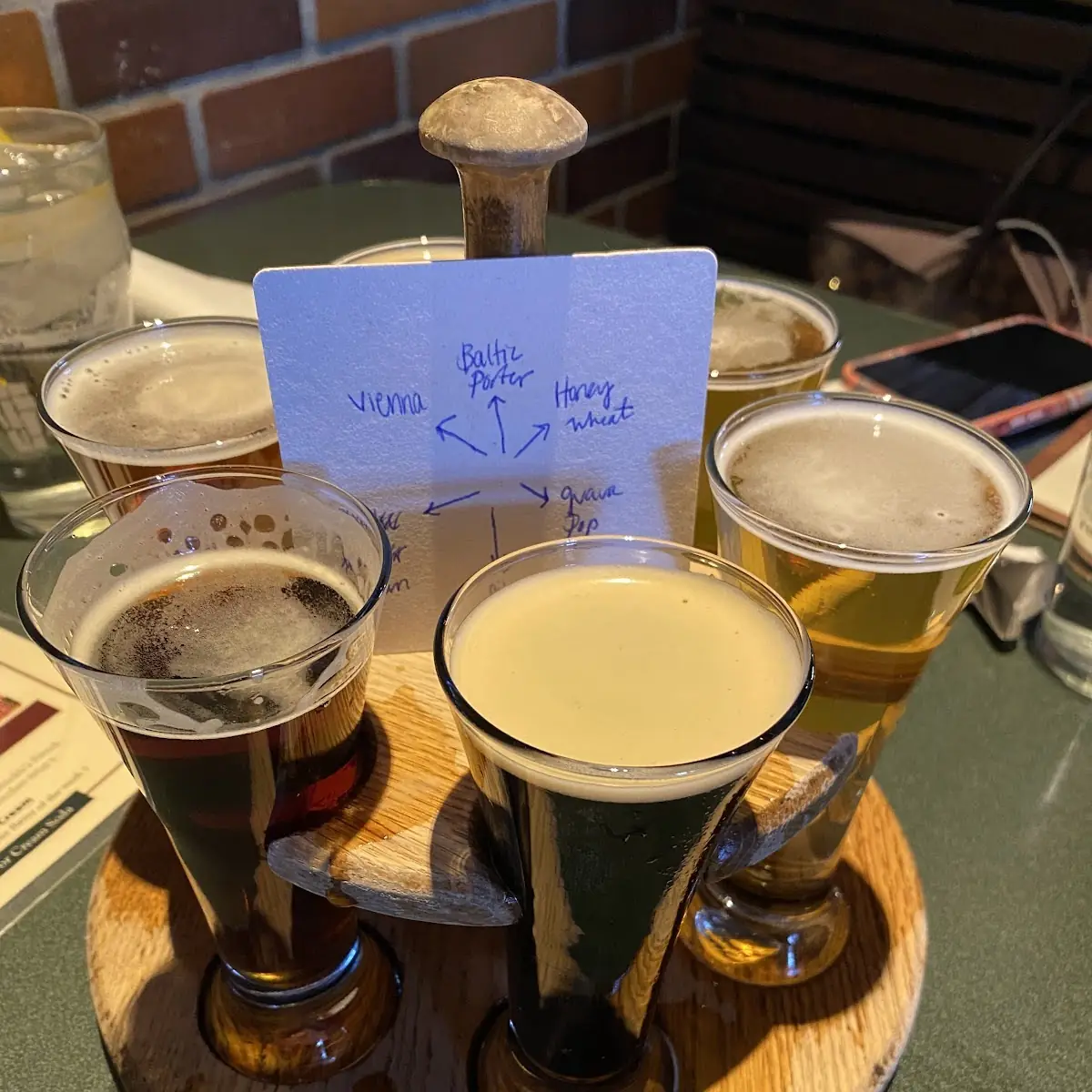 Beer Flight Featuring Green Chili Beer