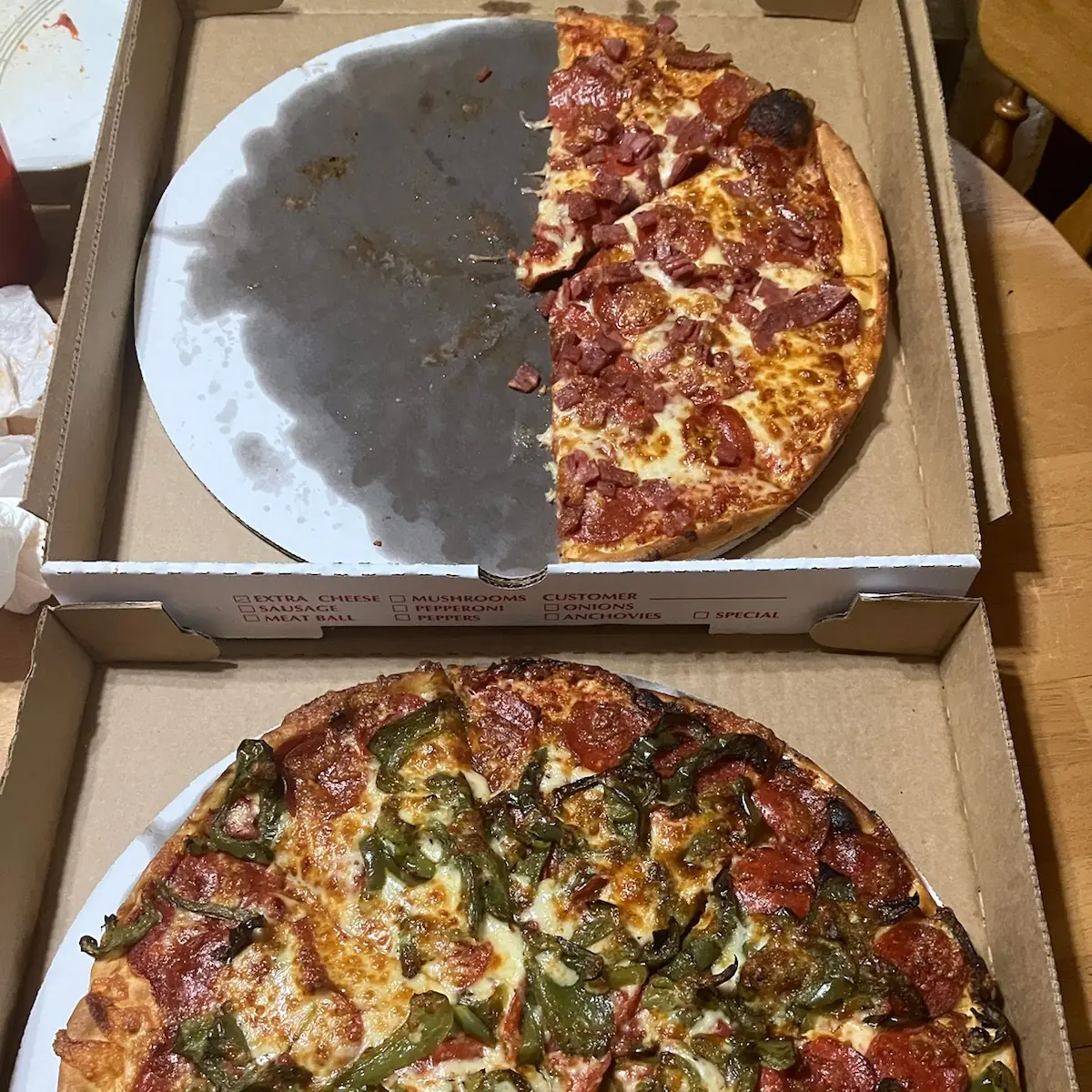 Large Cheese & Large Pepperoni Extra Cheese
