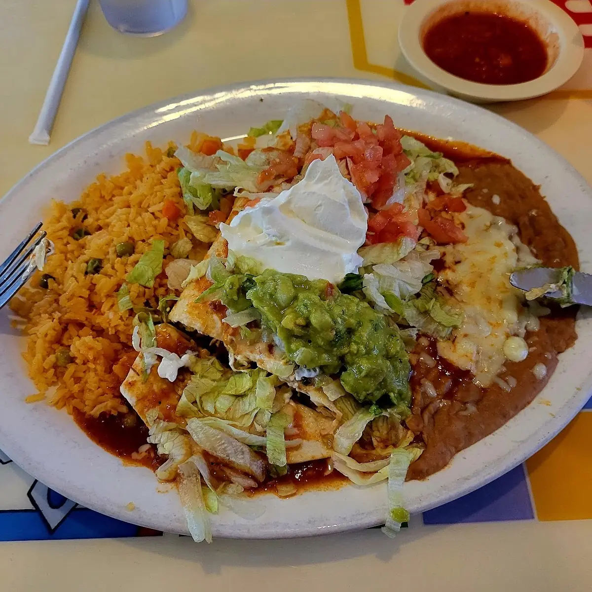 Rice Beans Cheese Enchiladas