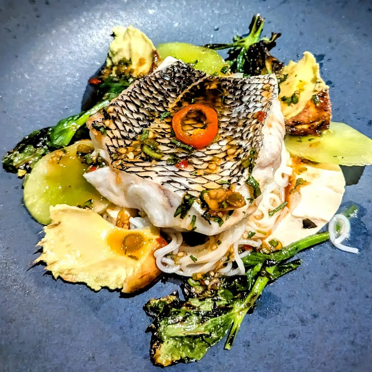 Steamed Striped Bass