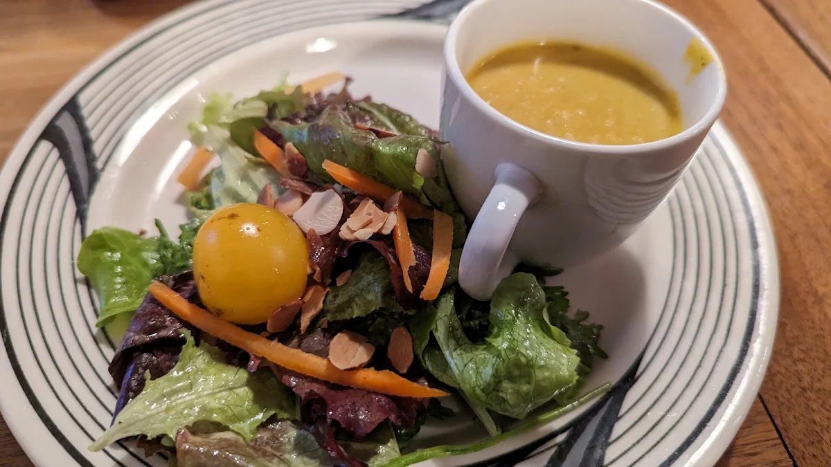 Salad and Butternut Squash Soup