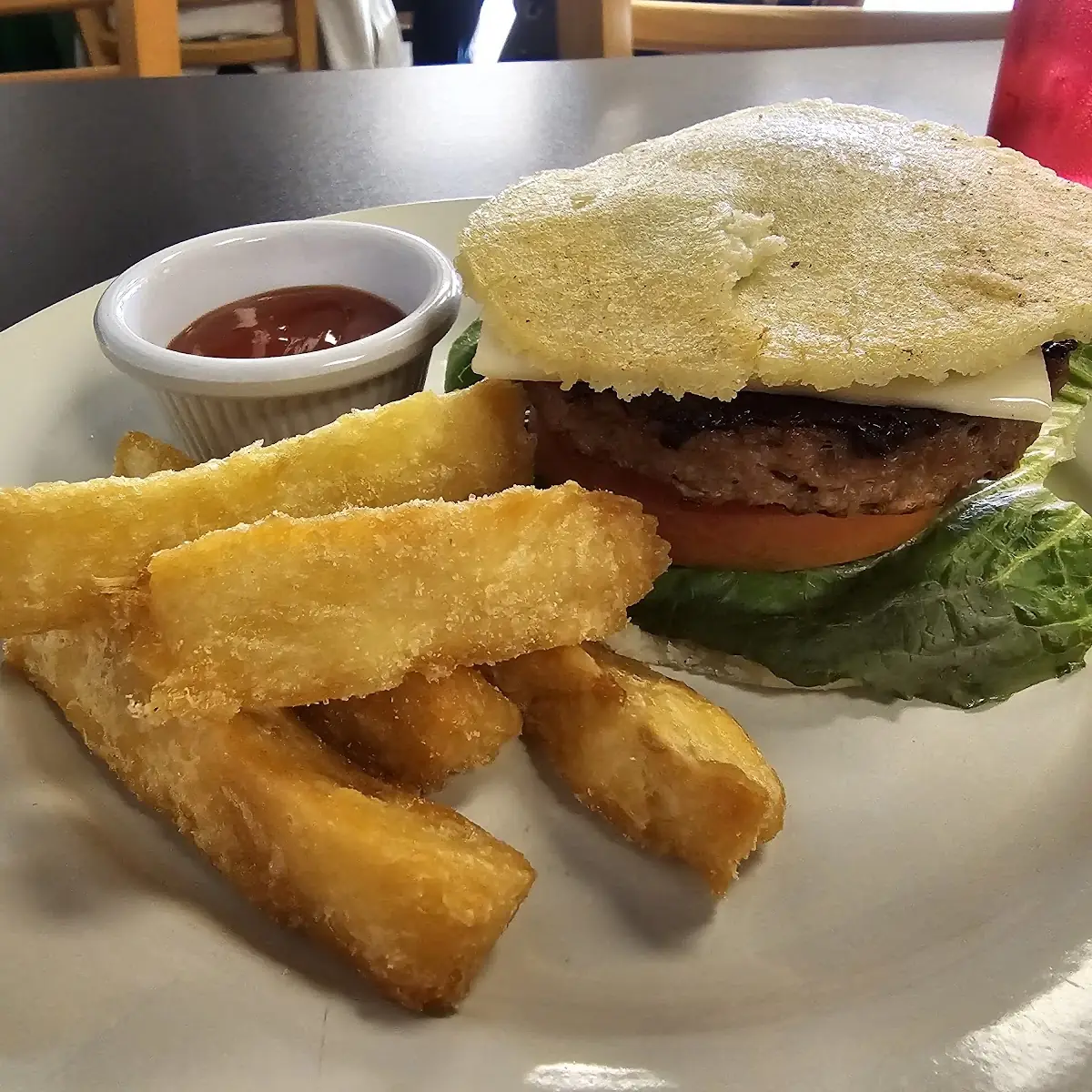 Potato Wedges and Veggie Burger