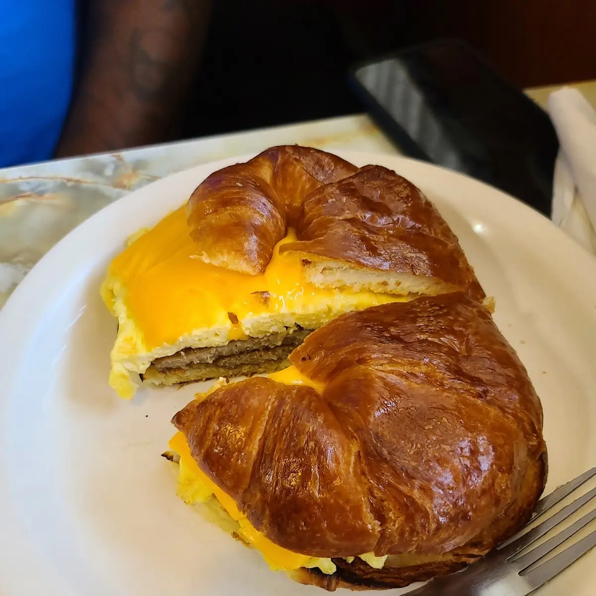 Sausage Egg and Cheese Croissant