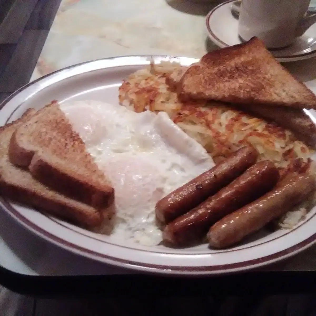 Two Eggs Potatoes & Toast and Bacon