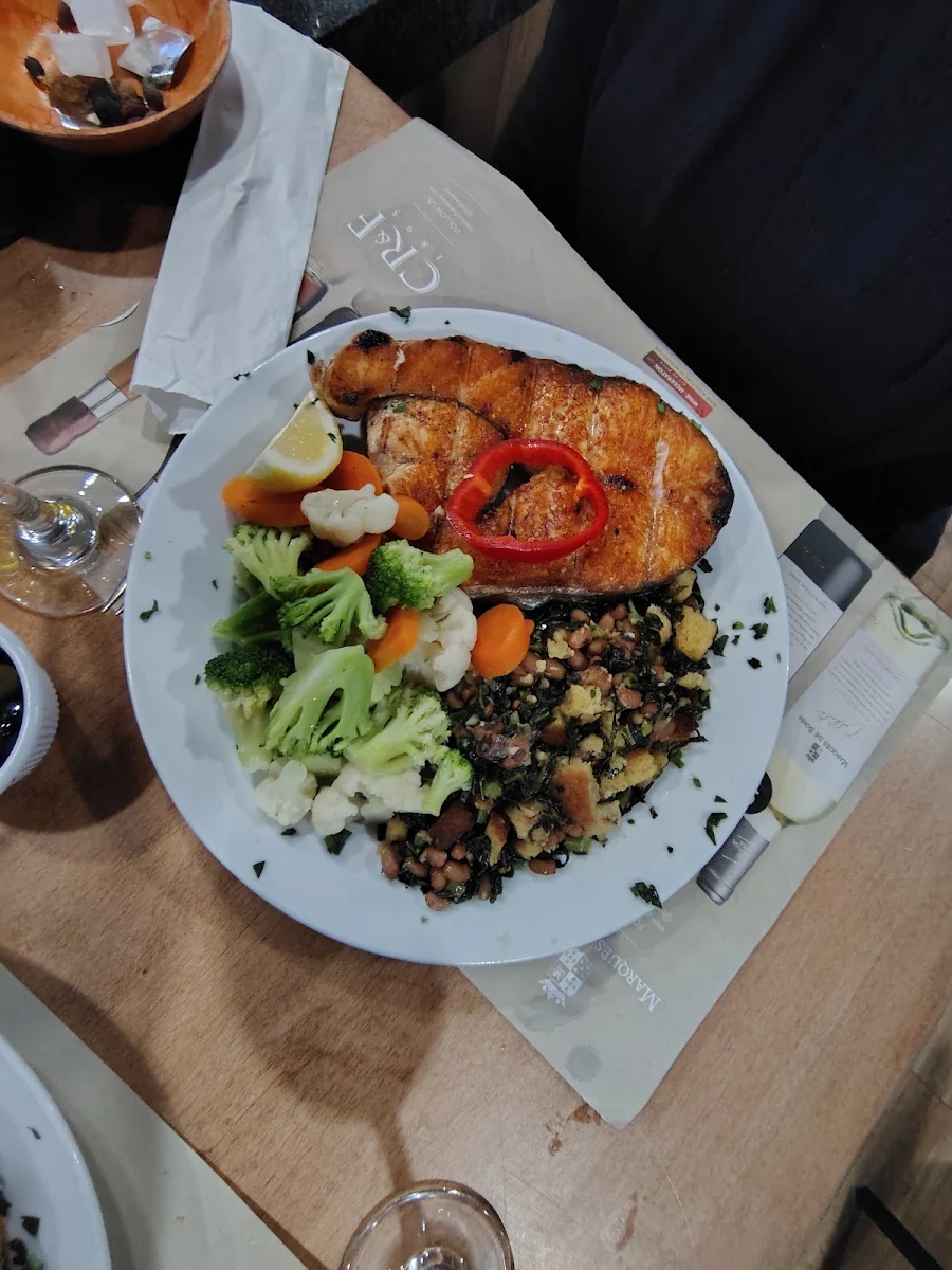 Charcoal Grilled Atlantic Salmon Steak & Corn Bread