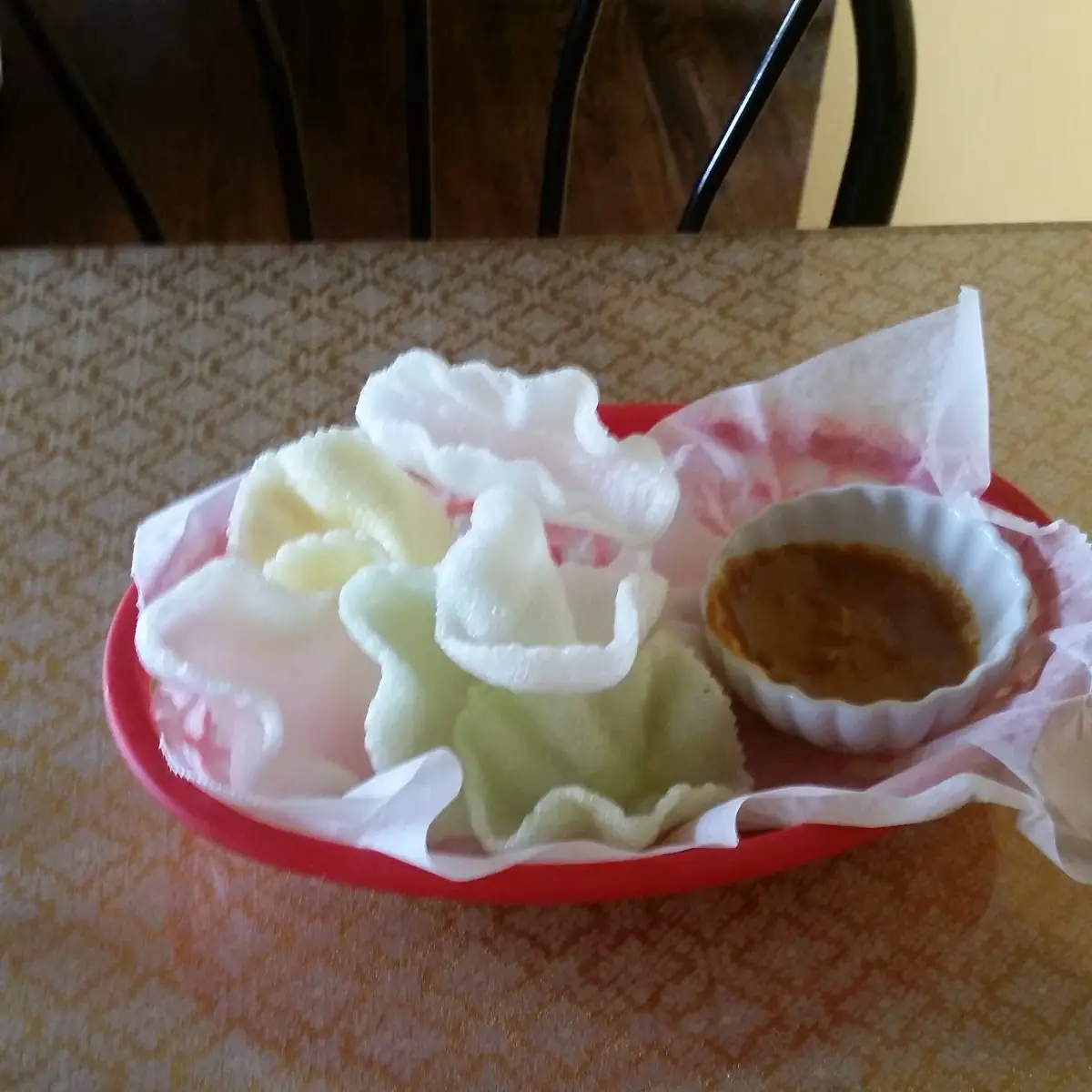 Shrimp Chips Prawn Crackers with Peanut Sauce