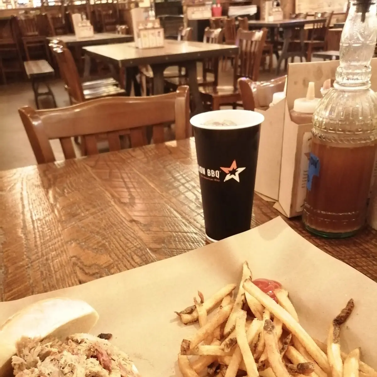 Pulled Pork Sandwich and Fries