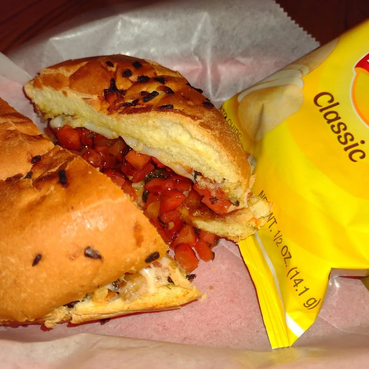Bruschetta and Cheese Sandwich