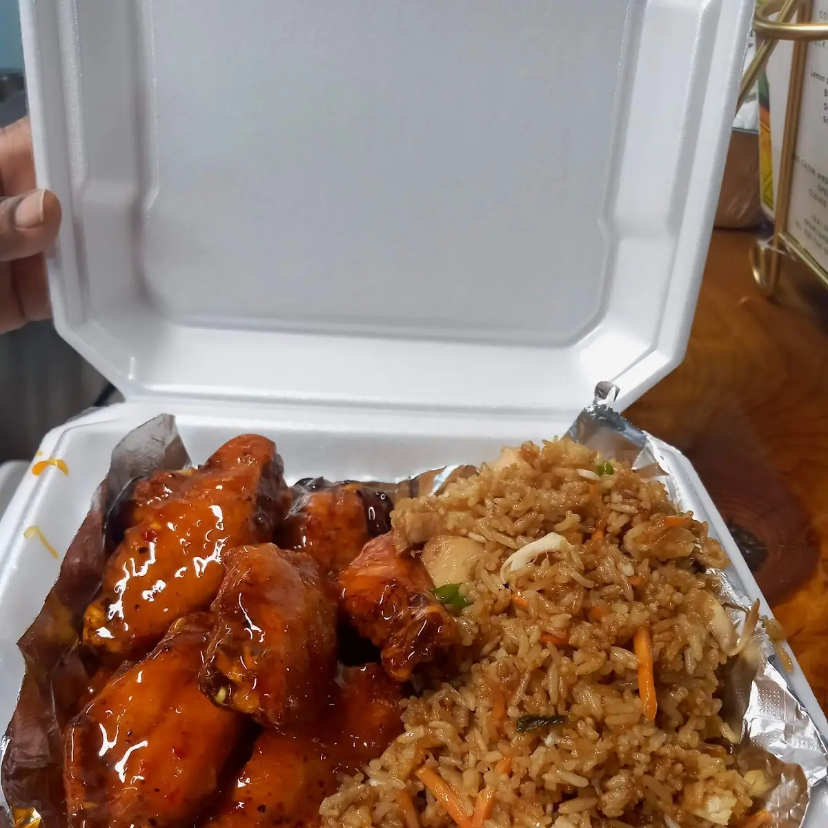Wings and Island Style Fried Rice
