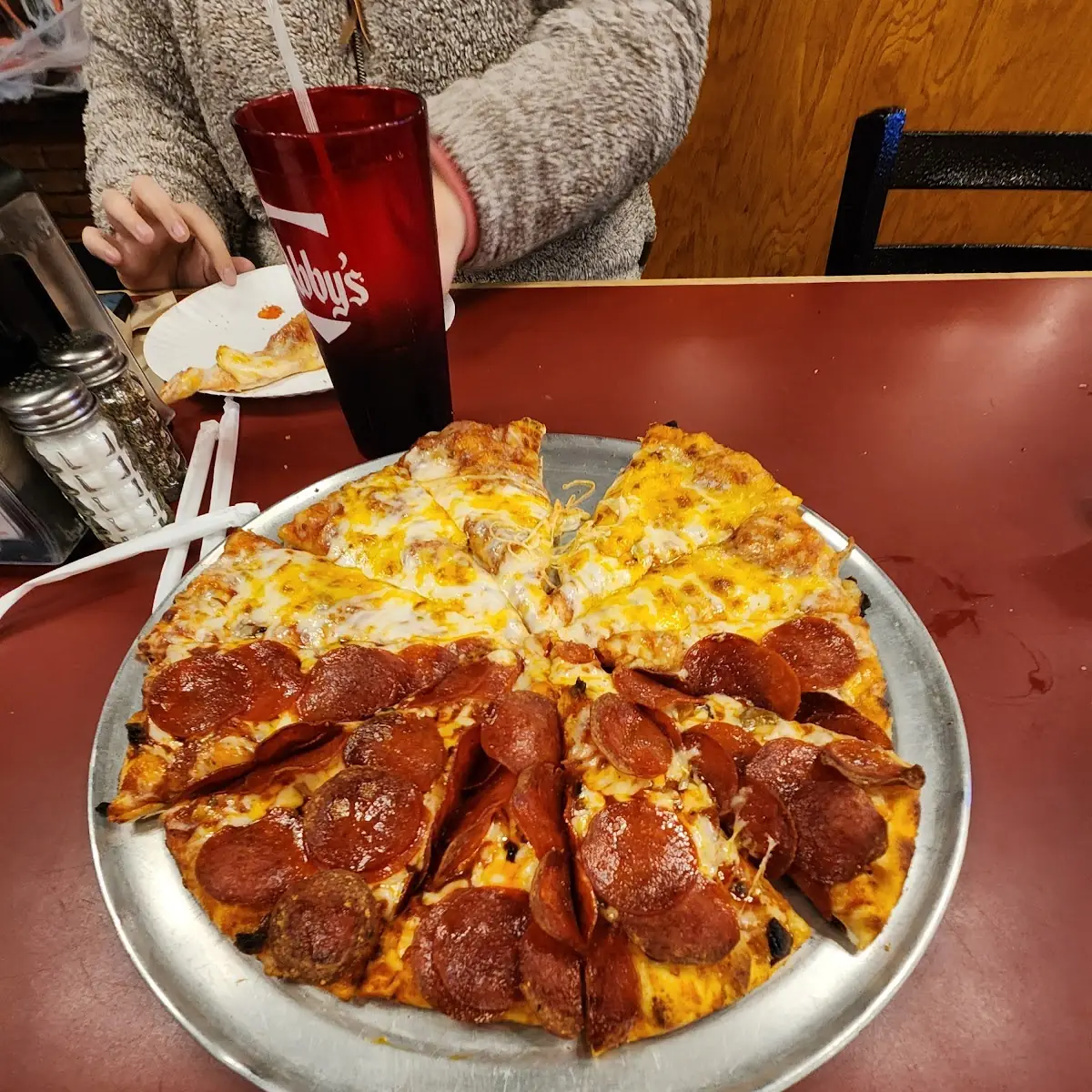 Half Pepperoni Half Cheese Pizza