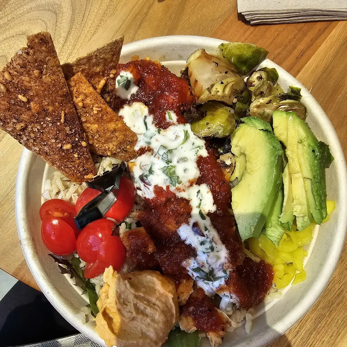 Hot Honey Chicken Hummus Bowl