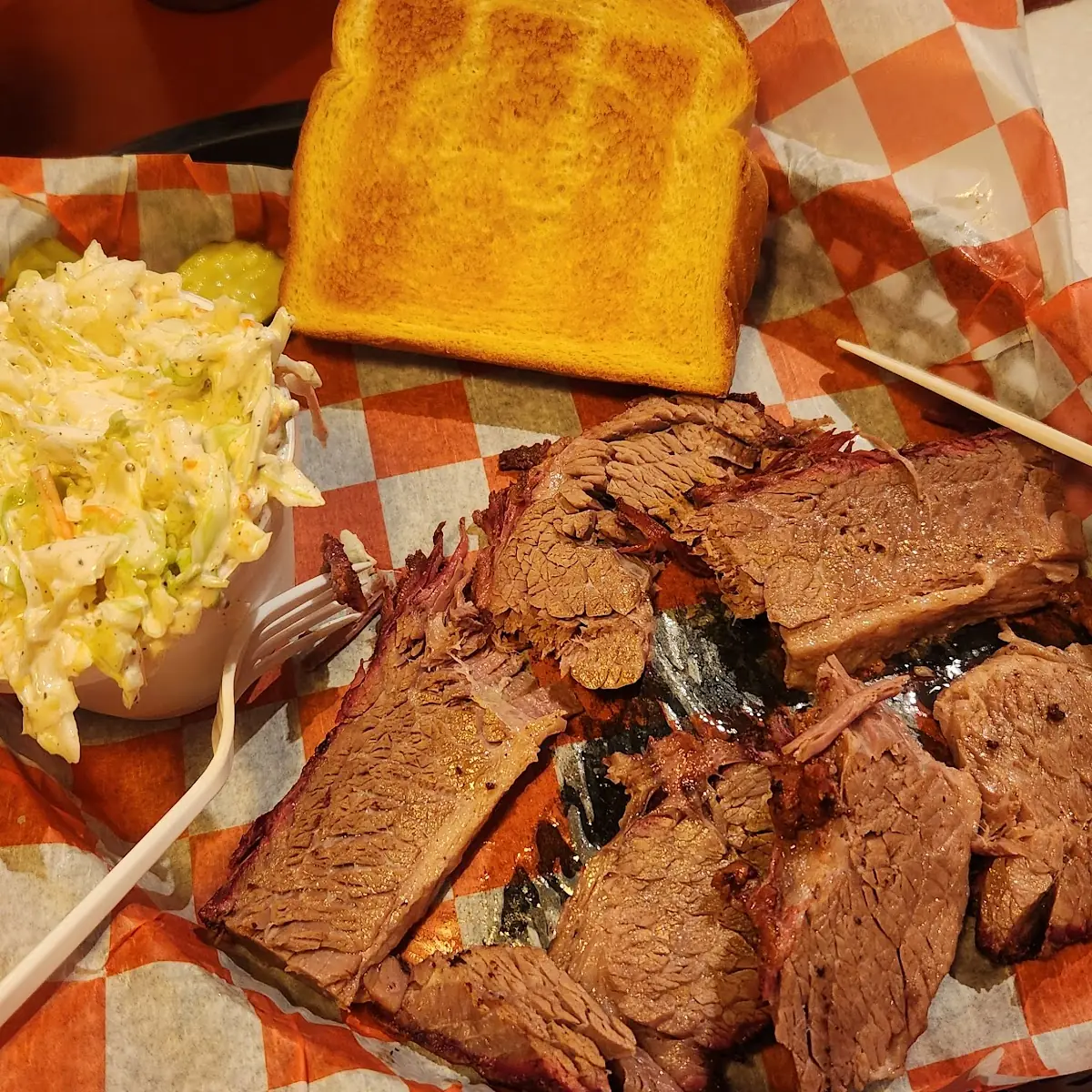Beef Brisket and Cole Slaw