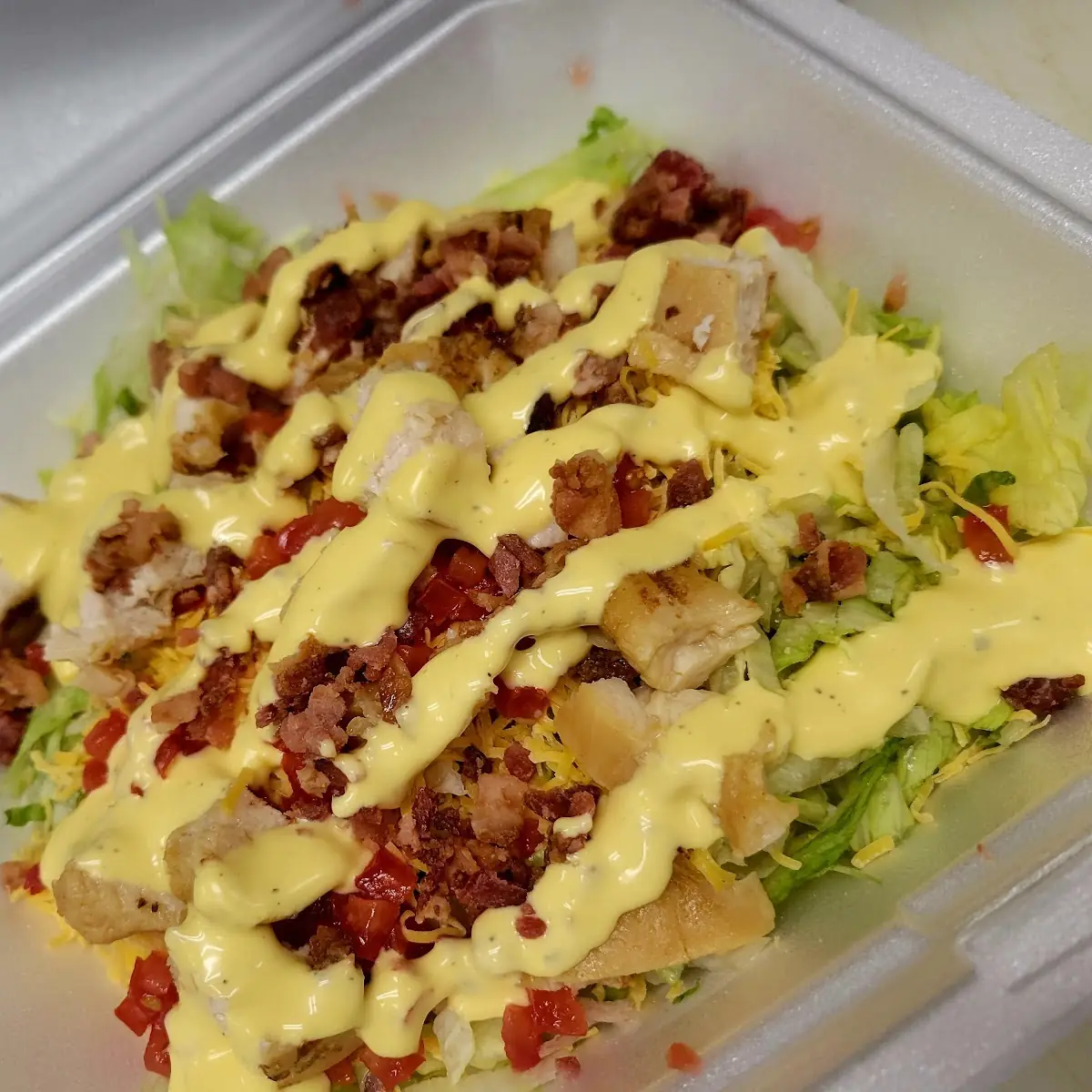 Chicken Bacon Ranch Salad with Garlic Ranch Dressing