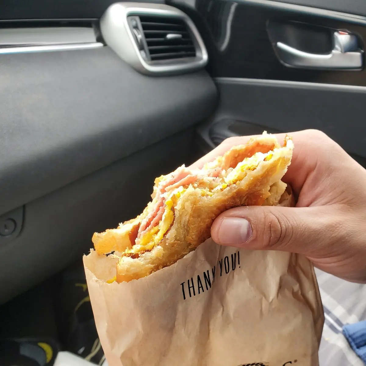 Ham Egg and Cheese Croissant Sandwich