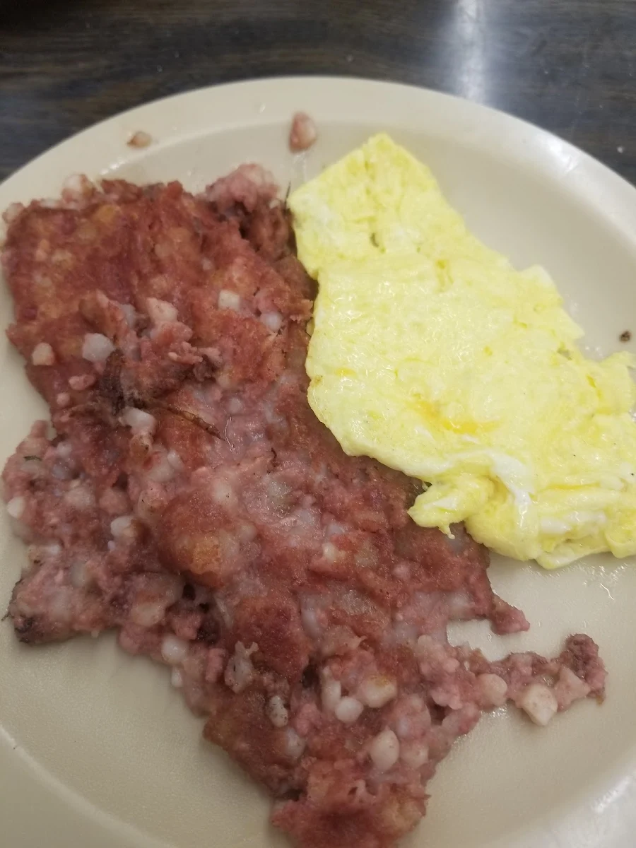 Corned Beef Hash and Two Eggs Toast & Jelly