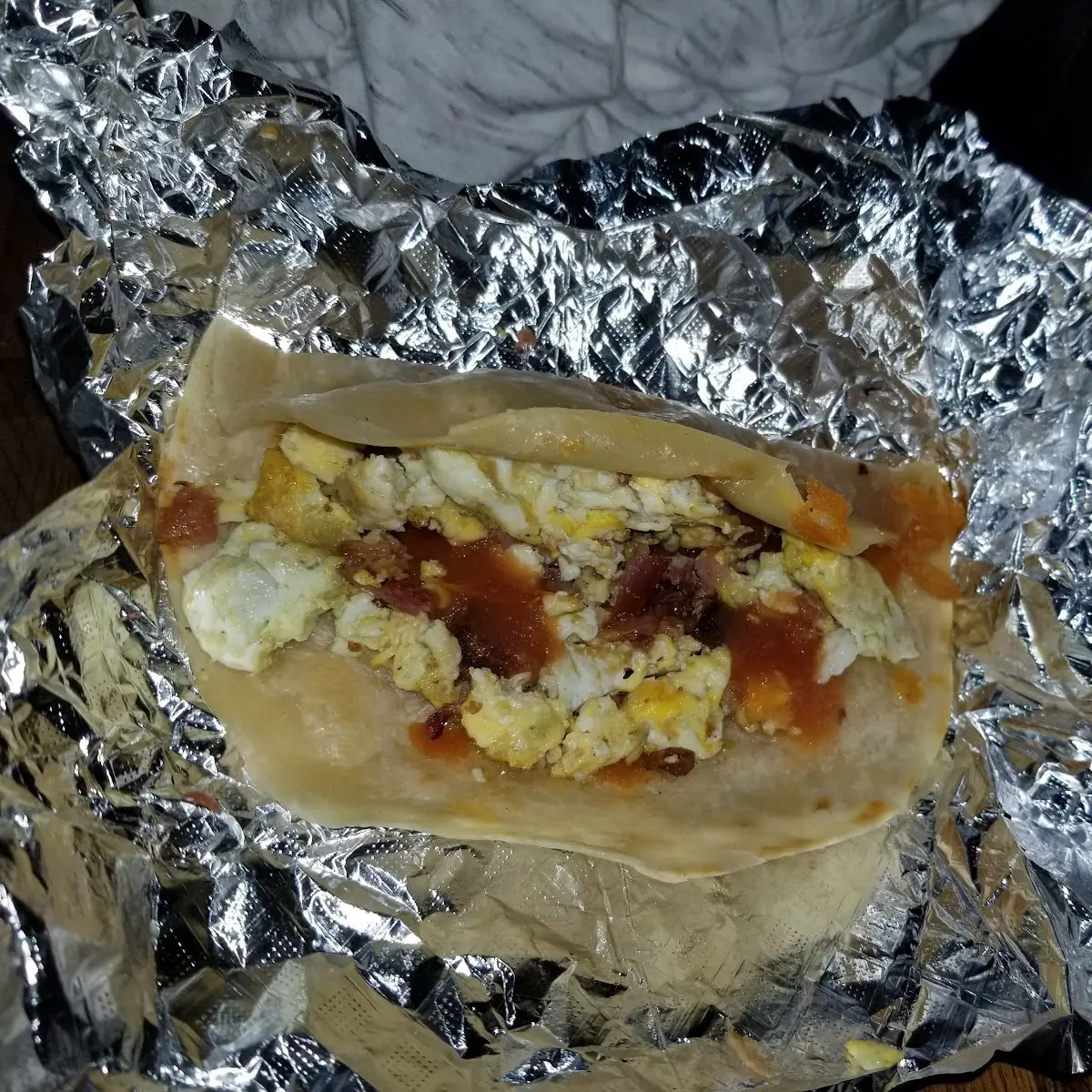 Bacon Egg and Cheese Breakfast Taco