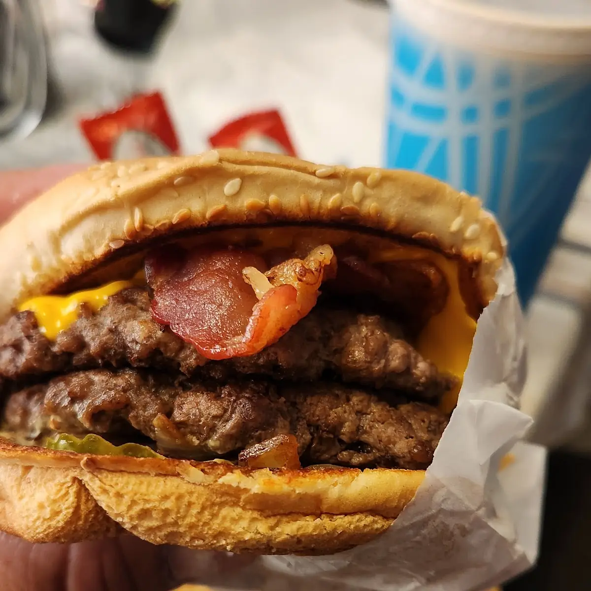 Hazel's Double Cheese Burger and Fries